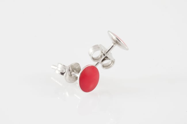 Small Silver Stud Earrings-Various colors