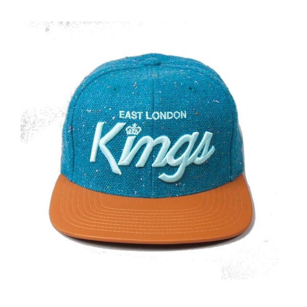 Image of KING APPAREL BLUE E.L.K SCRIPT STRAPBACK CAP