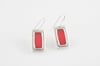 Rectangle Earrings-red