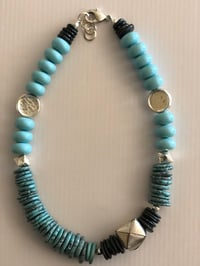 Image 2 of baby blue turquoise and silver necklace