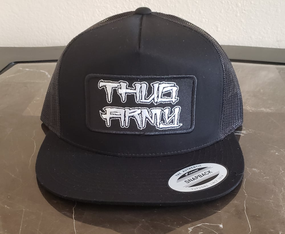 Image of Stacked Mesh Back Hat Black on Black