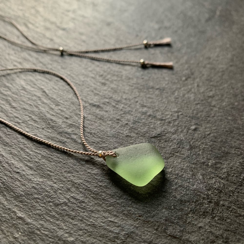 Image of Light green sea glass necklace