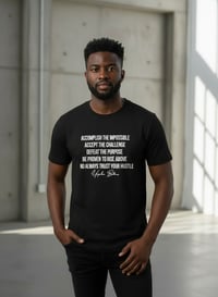 Image 1 of YB Black Motivational Graphic Crewneck T-Shirt