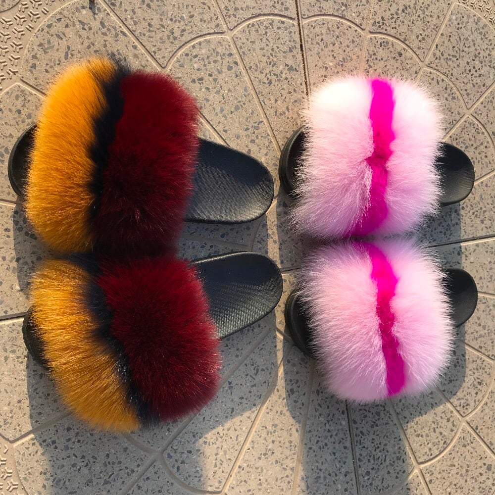 custom fur slides