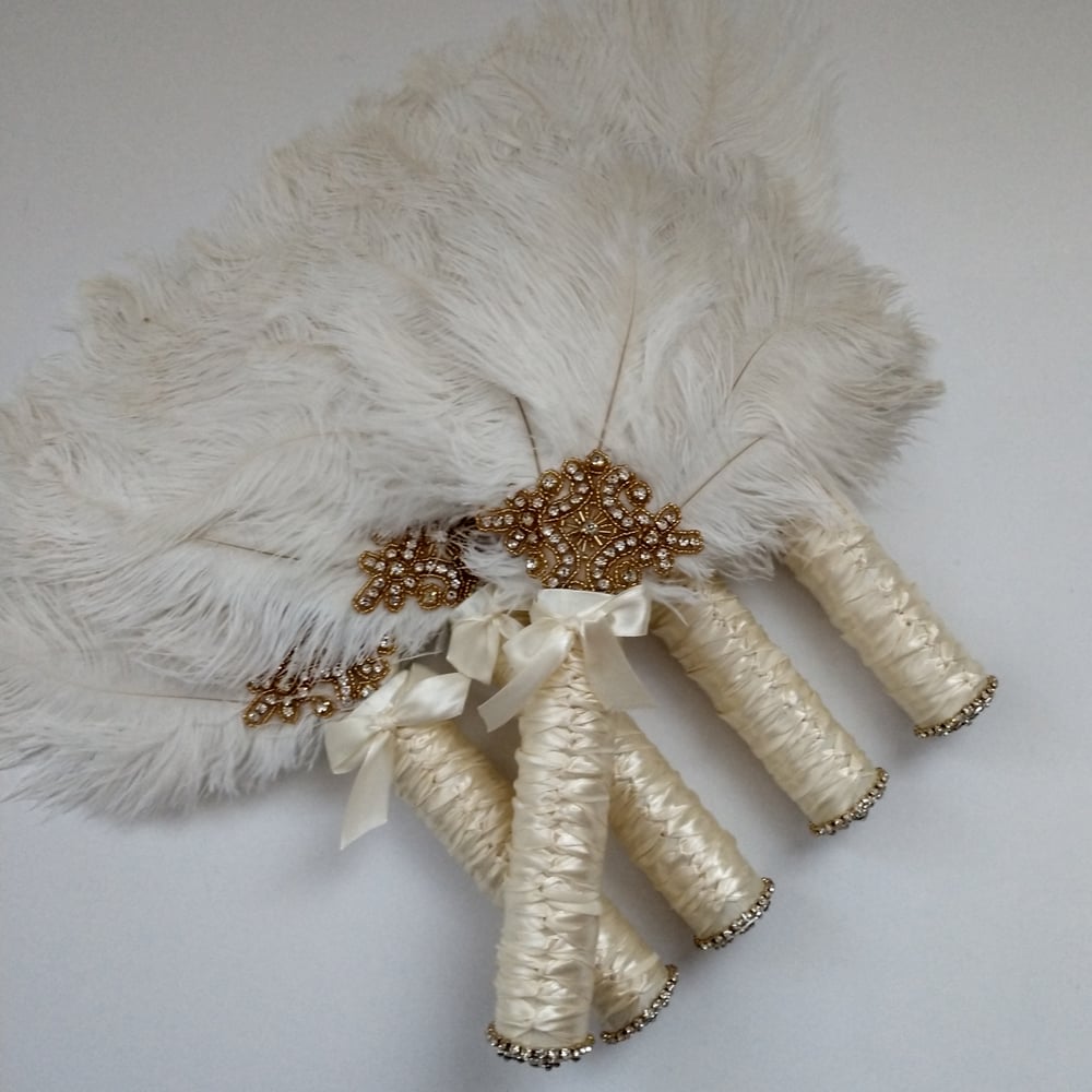 "Terri" Bling Feather Fan ( available in other colors)