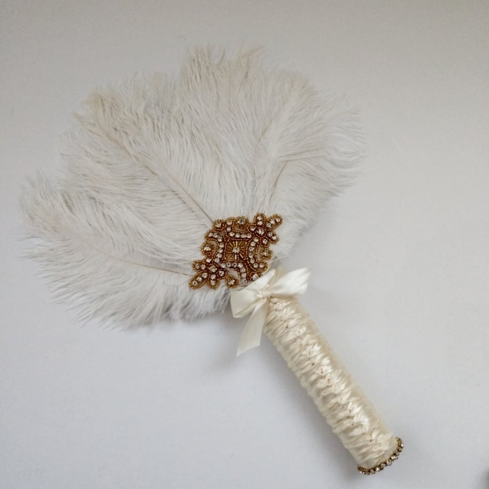 "Terri" Bling Feather Fan ( available in other colors)
