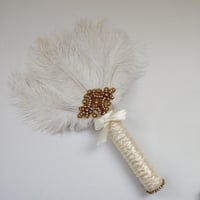 Image 4 of "Terri" Bling Feather Fan ( available in other colors) 