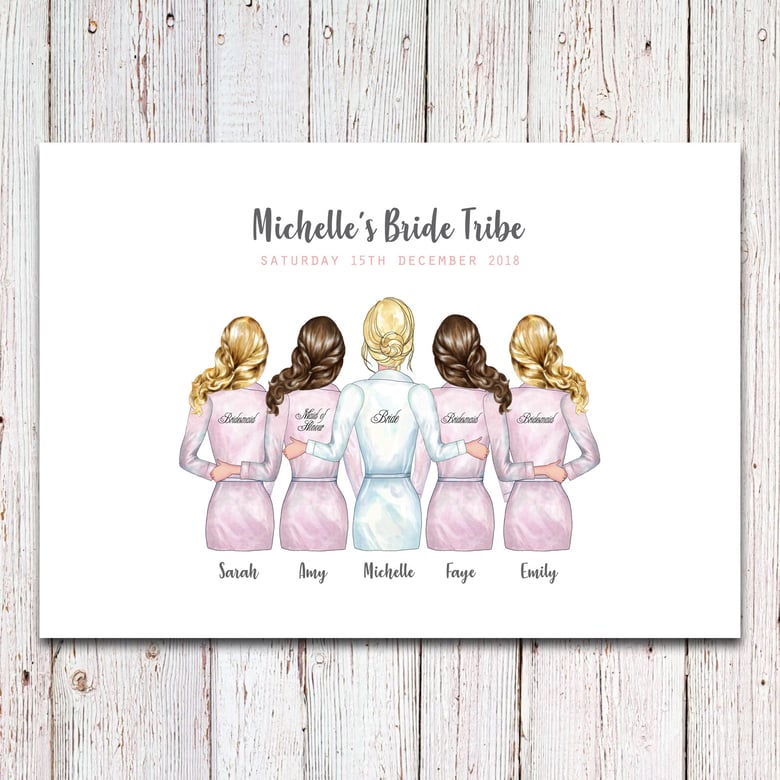 Image of Personalised Bridal Party Dressing Gown Print