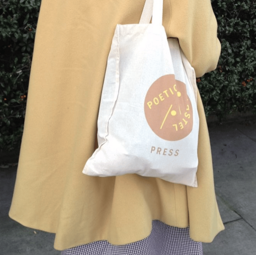 <span style="color: #f4cccc;"> LAST PIECES</span>  Poetic Pastel Press - Organic Cotton Bag