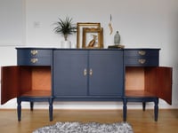Image 4 of A dark blue wooden sideboard