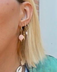 Image 3 of Mono Orecchino oro rosa ciondolo personalizzato 