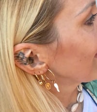 Image 4 of Mono Orecchino oro rosa ciondolo personalizzato 