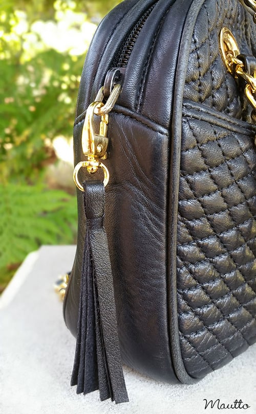 Image of Leather Zipper Pull / Mini Tassel Accessory / Handbag Tassel Charm - Choice of Leather Color