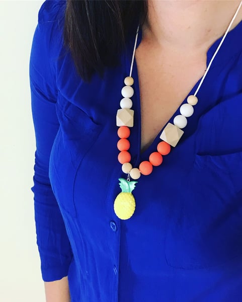 Image of Pineapple clay necklace