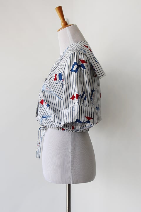 Image of SOLD Nautical Sailor Blouse