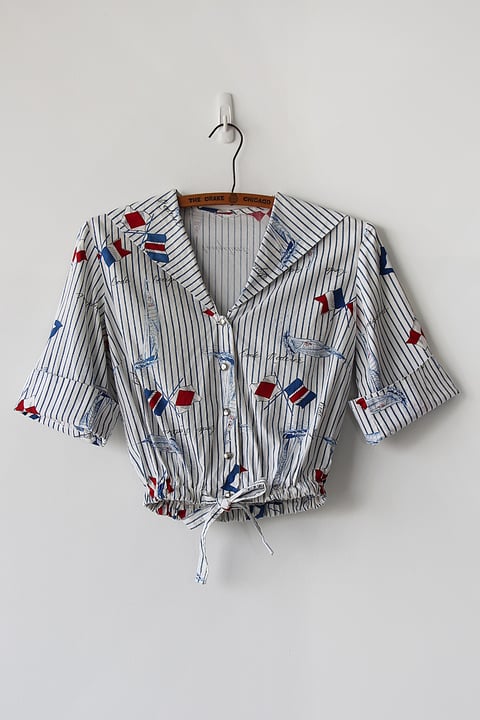 Image of SOLD Nautical Sailor Blouse