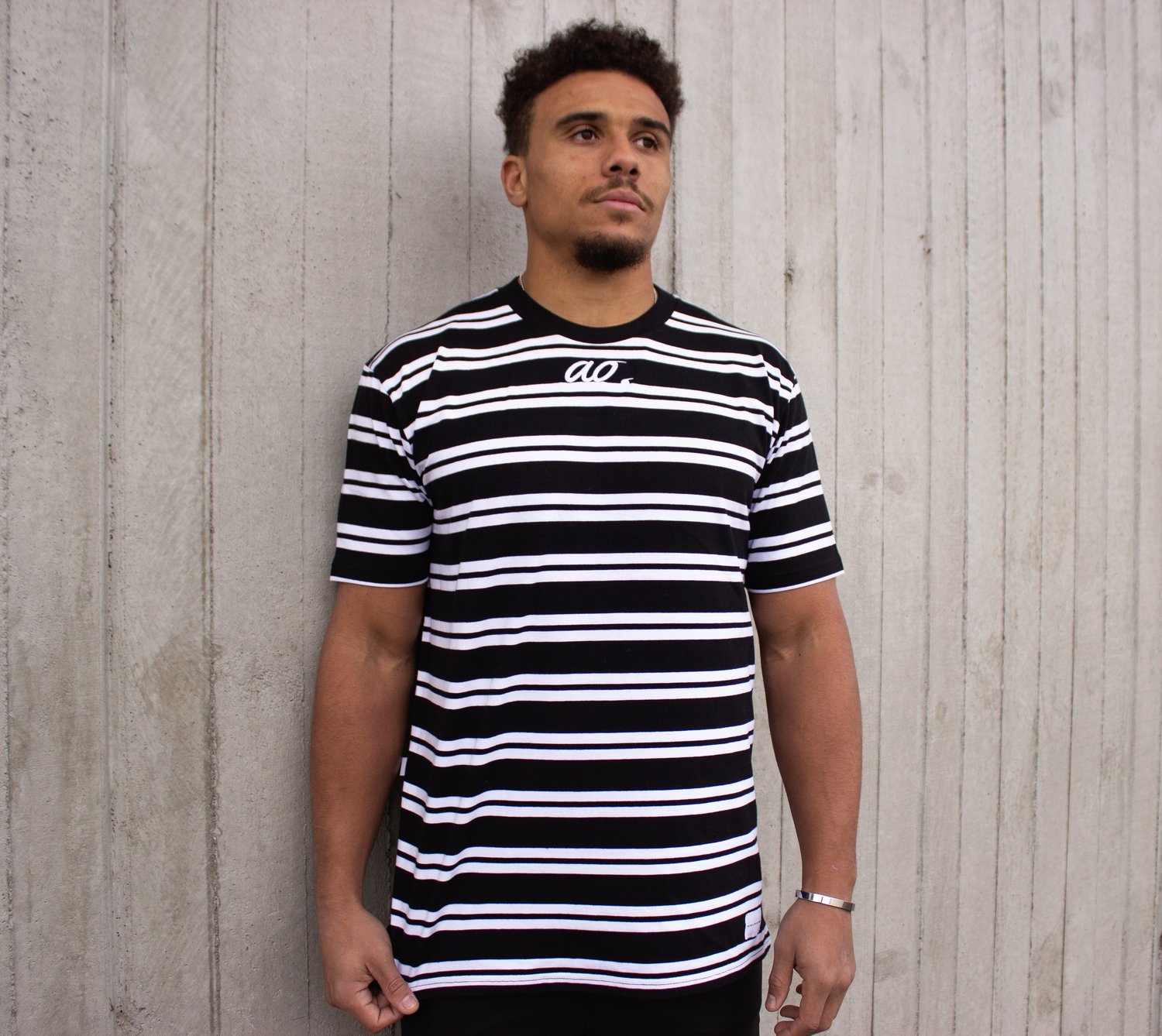 Image of OL' SKOOL STRIPE TEE - WHITE/BLACK/WHITE