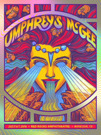 Image of Umphrey's McGee - Red Rocks 2018 - Rainbow HoloFoil Variant