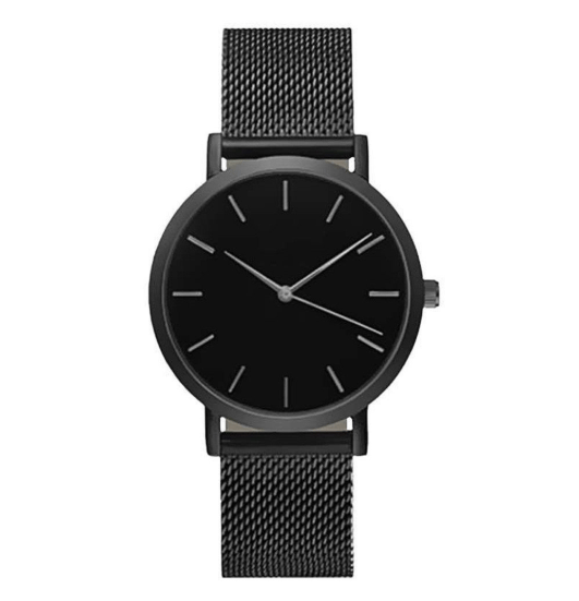 Image of Minimal Black Stainless Steel Watch