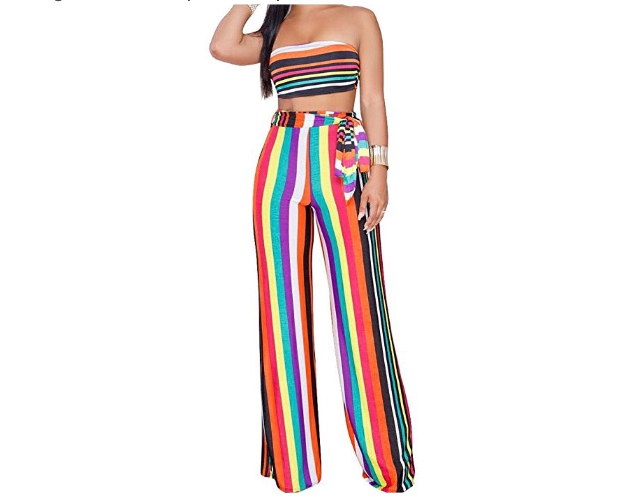 Image of Jumpsuit Crop Top and Pants Suit