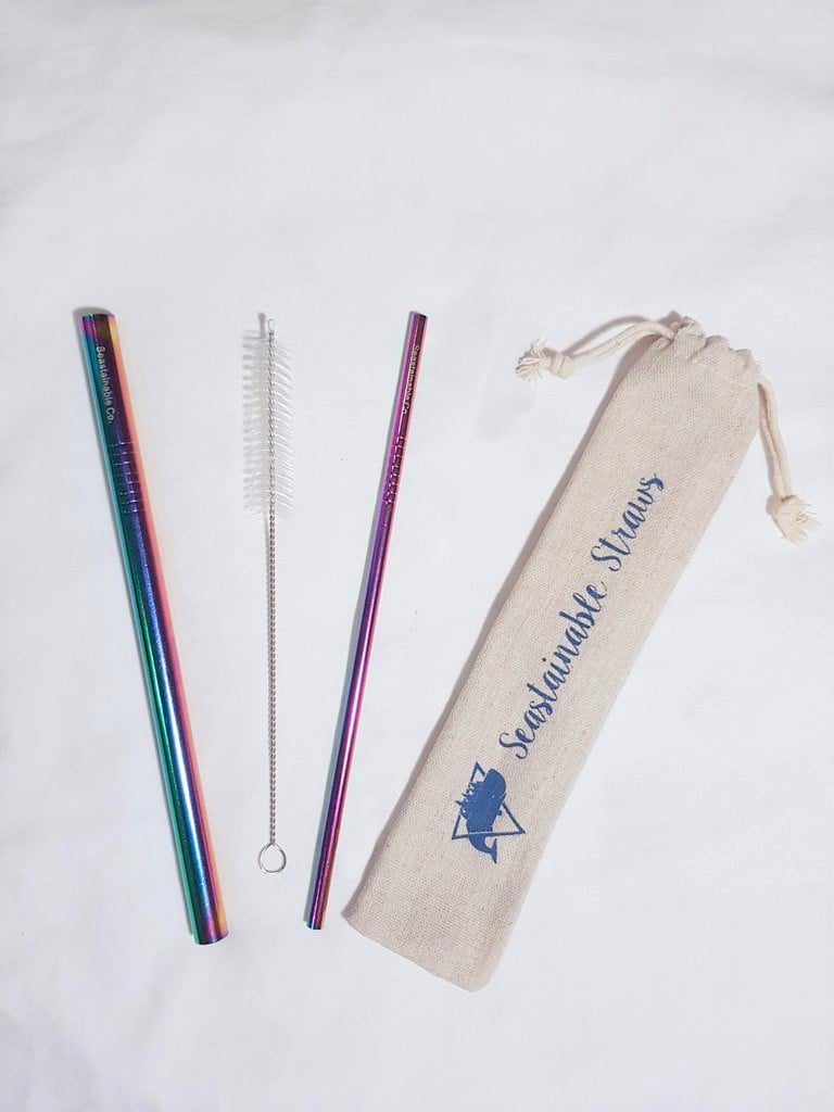 Image of Seastainable Iridescent Straw Set (with one straw cleaner)
