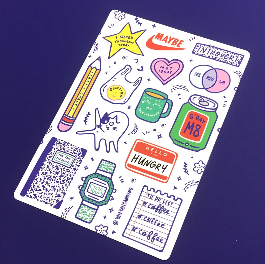 Image of Sticker Sheet (14 Stickers)