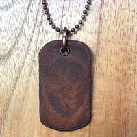 Image 2 of Leather dog tag necklace with Guy Fawkes mask art