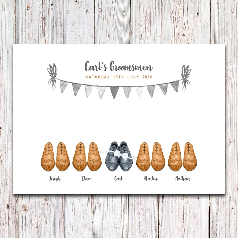 Image of Personalised Groomsmen Wedding Shoes Print