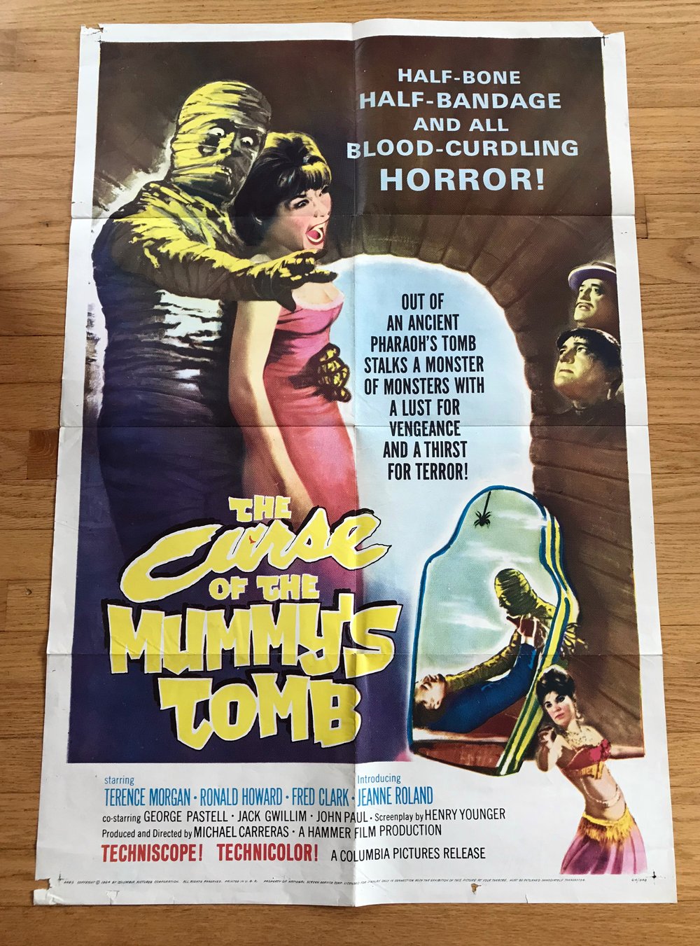 1964 CURSE OF THE MUMMY'S TOMB Original U.S. One Sheet Movie Poster