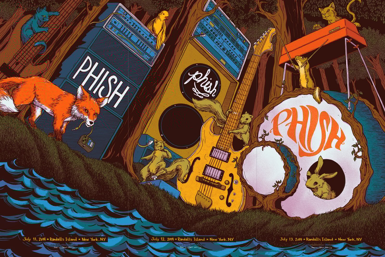 Phish - Randall's Island 2014 - Triptych | JAMES FLAMES - Prints
