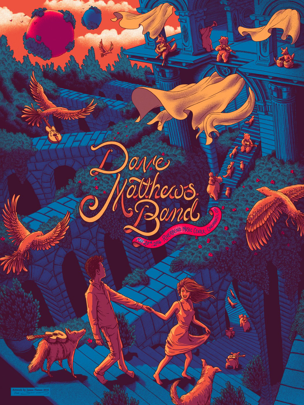 DMB store 2018 Charlottesville N2 James Flames Poster