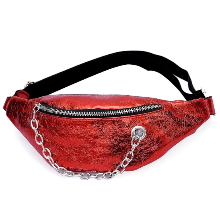 red sequin fanny pack