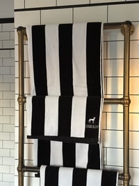 Image 3 of Harolds Signature Pool Towel - Black & White Stripe
