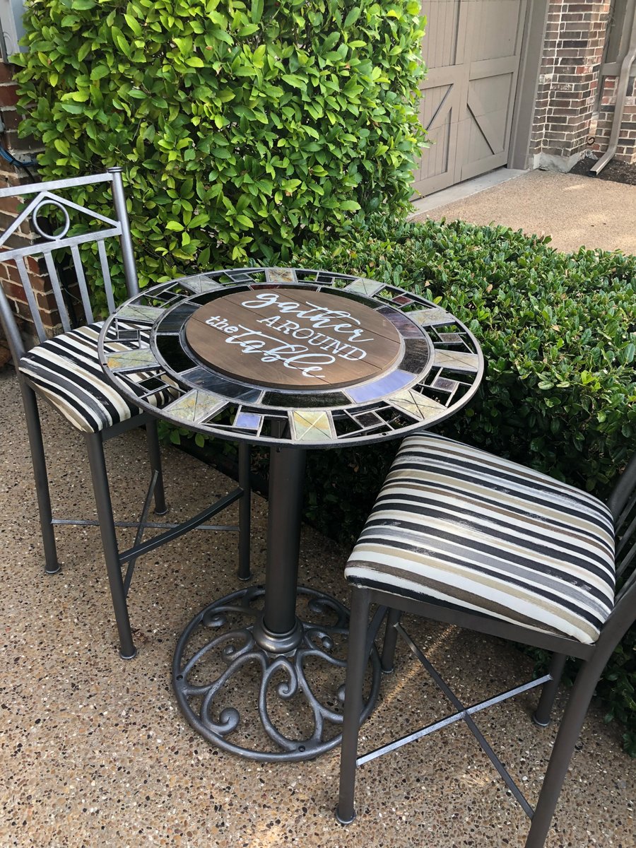 Image of Outdoor Bistro Patio Table and Chairs