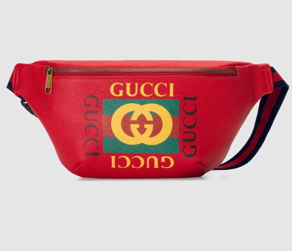 Image of GUCCI print leather belt bag