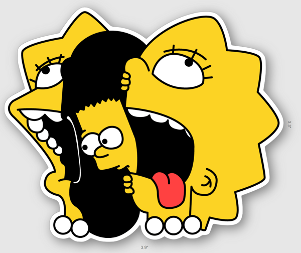 Image of Lisa X Bart - Warped Sticker