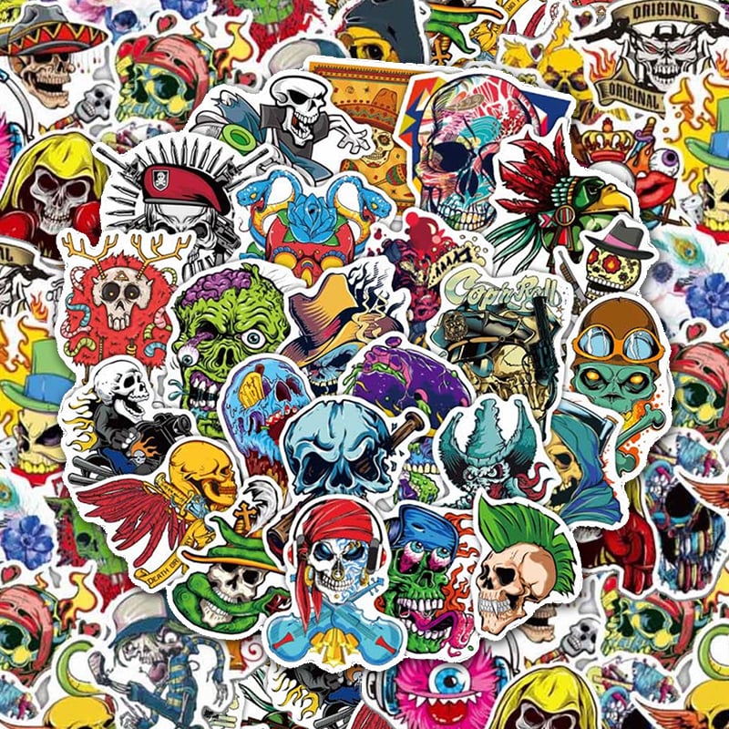 Image of 20 Assorted Skull Stickers