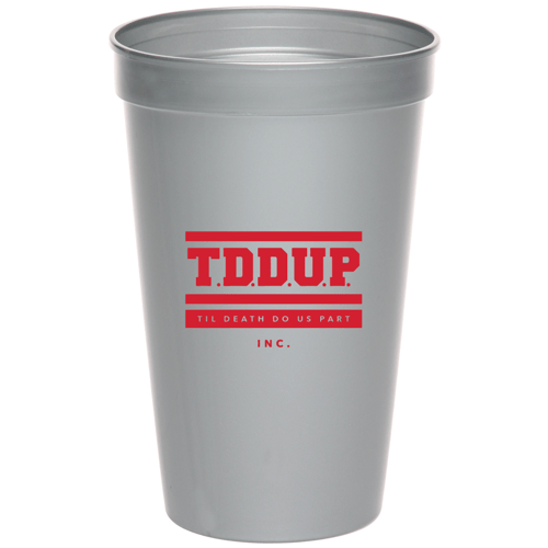 Image of Til Death Do Us Part silver & red  logo cups