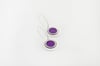 Double Rounded Silver Earrings Purple