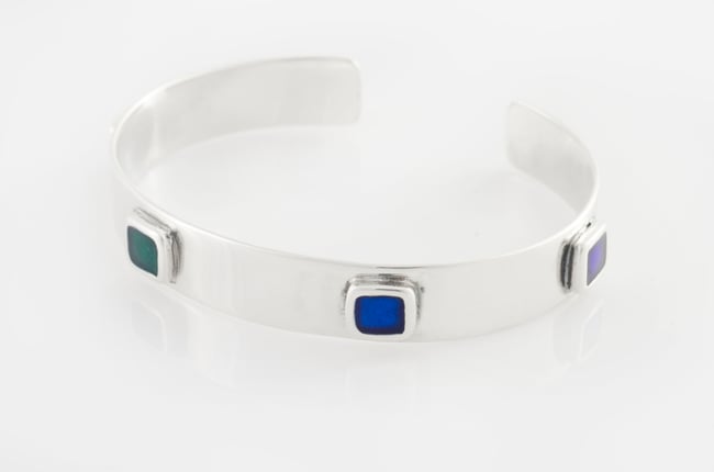  Silver Cuff With Squares - Transparent