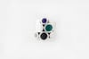 Colorful Statement Ring-silver circles 