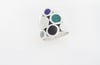 Colorful Statement Ring-silver circles 