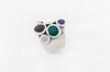 Colorful Statement Ring-silver circles 