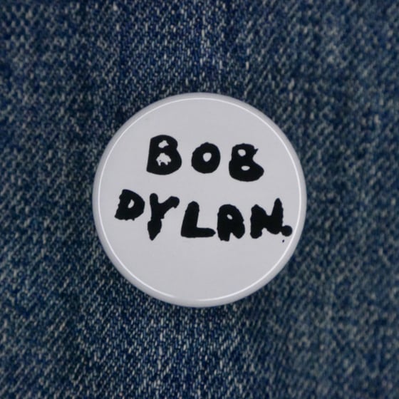 Image of Jimi Hendrix Bob Dylan Fanboy Pin-Back Button Ltd. Ed. of 50.