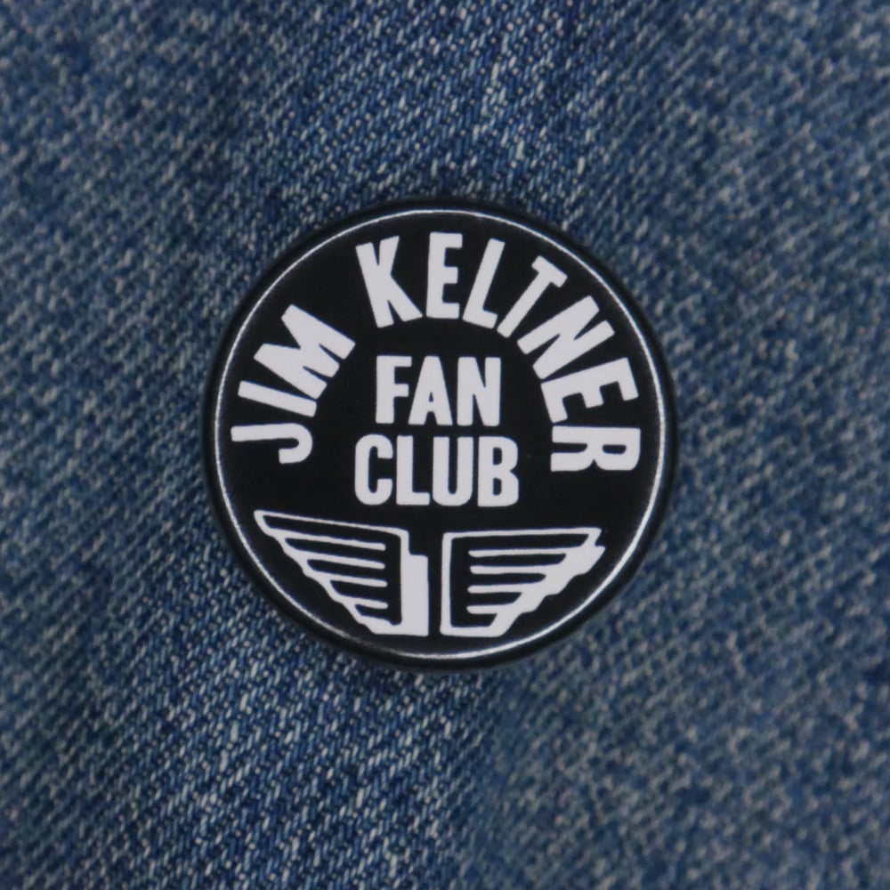 Image of Jim Keltner Fan Club Pin-Back Button, Ltd. Ed. of 50.