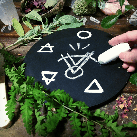 Image of Altar Offering Plate Erasable Sigil Board  Ritual Magick Witchcraft Witch