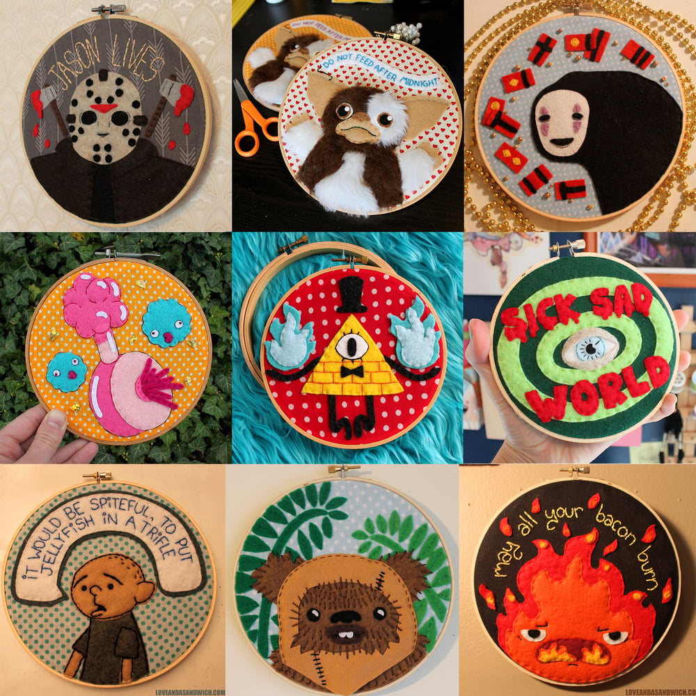 Handmade embroidery hoops