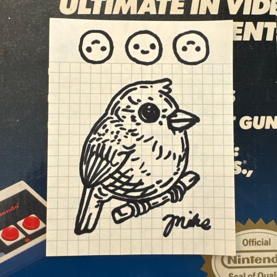 Image of Fat Bird Sharpie Sketch #49