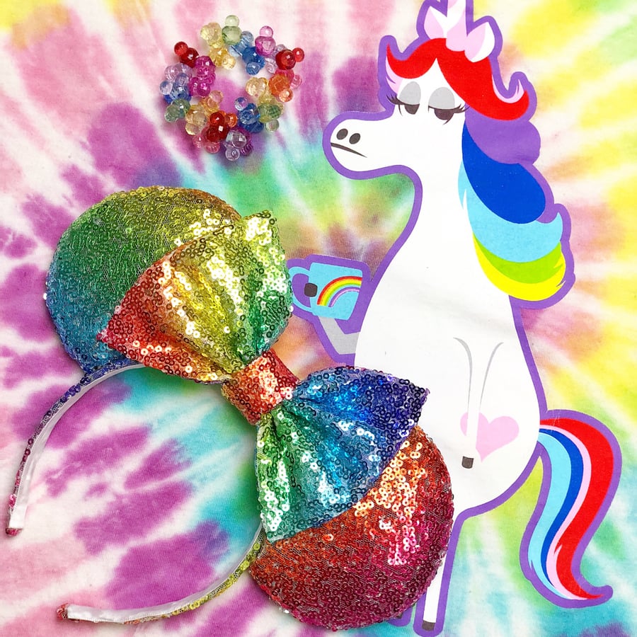 Image of Rainbow Unicorn Sequin Ears