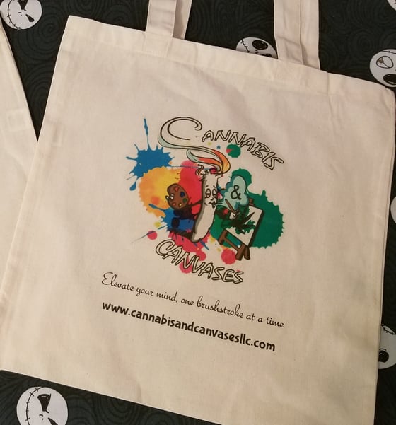 Image of Cannabis & Canvases Tote Bags